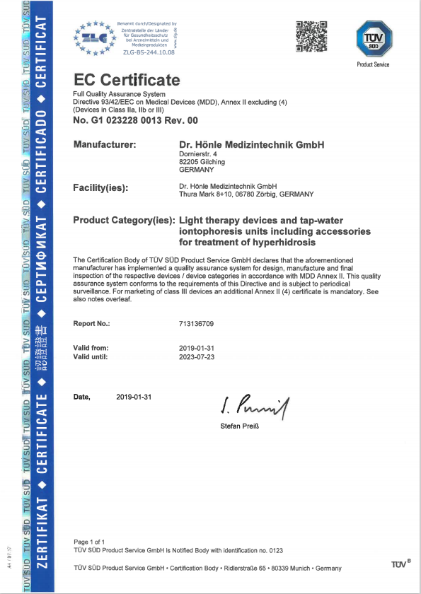 vitiligo lampa certifikat