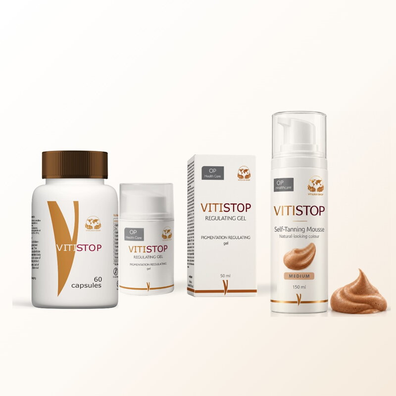 Vitistop kompletní balíček – gel + 60 tablet + samoopalovací pěna